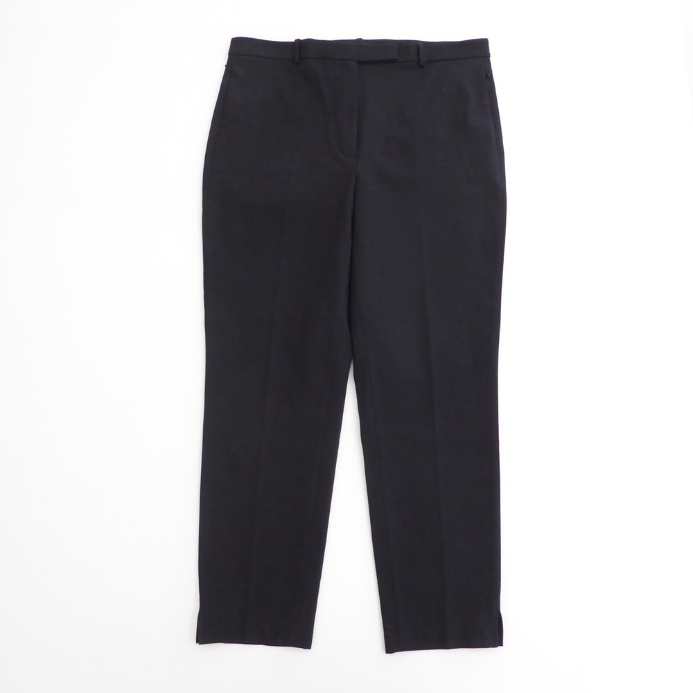 Theory Womens High Waisted Taper Pants Black Bi Stretch Zip Pockets Size 14